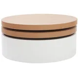 miliboo Couchtisch Weiß/Braun Holz 0 x 0 cm