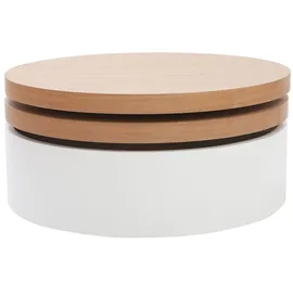 miliboo Couchtisch Weiß/Braun Holz 0 x 0 cm