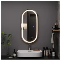 Vicco Miral 80 x 40 cm mit Frontlight Beleuchtung, Model 55485 - Transparent