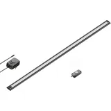 ledscom.de LED Unterbau-Leuchte SIRIS schwarz matt mit Netzteil und Bewegungsmelder, flach, 90cm, 1044lm, weiß