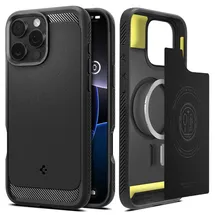 SPIGEN iPhone 16 Pro Rugged Armor Hülle schwarz