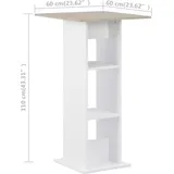 vidaXL Bartisch 60 x 60 x 110 cm Weiß und Beton