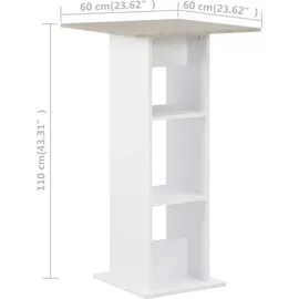 vidaXL Bartisch 60 x 60 x 110 cm Weiß und Beton