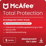McAfee Total Protection 2026 5 Geräte 1 Jahr DE Win Android iOS