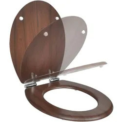 vidaXL Toilettensitz MDF Deckel mit Absenkautomatik Design Braun