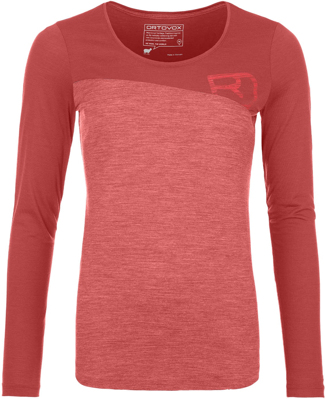 Ortovox 150 Cool Logo LS Damen Longsleeve rot- Gr. XS