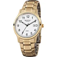 Regent Stahl Herren Uhr F-776 Quarzuhr Armband gold D2URF776 - Gold