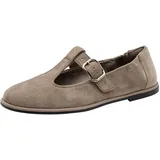 TAMARIS Damen Ballerina mit Strap Leder flach, beige, 37 EU - 37 EU