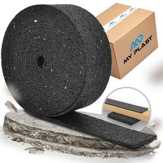 My Plast Antirutschmatte zur Ladungssicherung (2 Meter x 80 mm x 3 mm) auch in 6mm, 8mm, 10mm, Bautenschutz Matte, Terrassenpad Rolle für Terrassenbau, Waschmaschinen Unterlage, Gummiunterlage