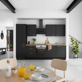 Nobilia Küchenzeile Touch II 300 cm schwarz