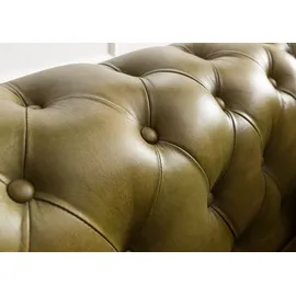 Massivmoebel24 Sofa 2-Sitzer Leder 158 x 82 x 75 cm Grün
