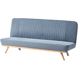 Beliani Schlafsofa Stoff 2-Sitzer Blau