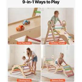 Vevor Kletterbogen 9-in-1 Kletterspielzeug Mehrfarbig