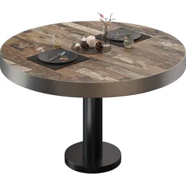GGM Möbel BML | Bistro Loungetisch | Ø:H 80 x 41 cm | Vintage Old / Schwarz