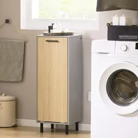 SoBuy Wäscheschrank mit Wäschesack Grau