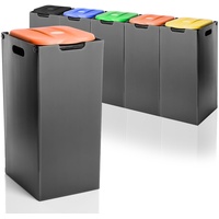Müllsackständer Orange 80L mit Sichtschutz Müllsackhalter Mülleimer