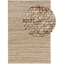 benuta pure Wollteppich, Beige, Textil, Beton Optik, Rechteckig, 140x200 cm, pflegeleicht, Teppiche & Böden, Teppiche, Naturteppiche