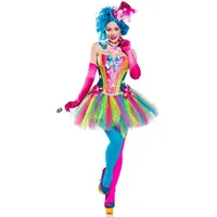 Generique - Candy Clown-Kostüm für Damen Bonbons bunt L (40)