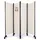 VOUNOT VOUNOT® Paravent Raumteiler 4 Teilig auf Rollen Freistehend Stoff Trennwand Klappbar Sichtschutz Stellwand für Balkon Wohnzimmer Schlafzimmer und Büro 228 x 30 x 171 cm Beige