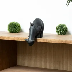 Moritz Schwarze Katze Kantenhocker 42 cm Kantensitzer Cat Skulptur Figur