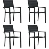 vidaXL Gartenstuhl 59,7 x 96,7 x 36,5 cm schwarz 4 St.