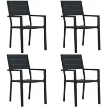 vidaXL Gartenstuhl 59,7 x 96,7 x 36,5 cm schwarz 4 St.