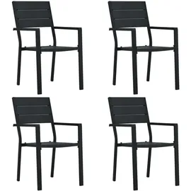 vidaXL Gartenstuhl 59,7 x 96,7 x 36,5 cm schwarz 4 St.