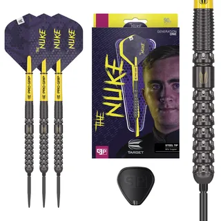 Target Darts Luke Littler G1 Steel Tip Swiss Point Darts, 90% Wolfram-Dart, 24G | Generation 1 Stahlspitzen-Dart, Player Edition Swiss Points Dart-Set mit Werkzeug, Pro Grip Schäften und Nr. 2 Flight