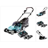 Makita DLM 432 PG4 Akku Rasenmäher 36 V ( 2x 18 V ) 43 cm Brushless + 4x Akku 6,0 Ah + Doppel Ladegerät