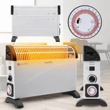 Heidenfeld Konvektorheizung HL200 750-2000 Watt verschiedene Heizstufen, Tragegriffe, Bis 25 m2 (Mit Timer, Ohne Turbo)