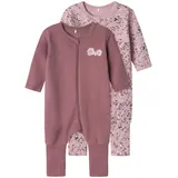 NAME IT 2er-Pack Schlafanzüge Blumen, Braun, 62