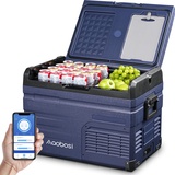 AAOBOSI 37L Kompressor Kühlbox, Auto Kühlbox Mit WiFi-APP-Steuerung USB-Anschluss, 12/24 V und 100-240 V Kühlbox bis -20 °C für Auto, LKW, Boot, Reisemobil, Camping