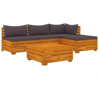 vidaXL 5-tlg Garten-Lounge-Set mit Kissen Massivholz Akazie Modell 6