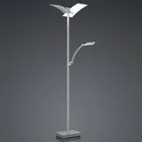 Hell LED-Stehleuchte Dual mit Leselicht, nickel