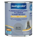 swingcolor 2in1 Flüssigkunststoff / Fußbodenfarbe RAL 7001 6151.D750.7001 (Silbergrau, 750 ml, Seidenmatt)