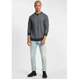 Blend Longpullover BLEND "Sweatshirt BHKuna", Herren, Gr. M, blau (marineblaus), Obermaterial: 70% Baumwolle CO. 30% Polyester PES., Pullover Longpullover
