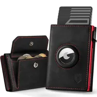 DODENSHA® Airtag Wallet Herren mit XL Münzfach I MagSnap Kartenetui Herren I Smart Airtag Wallet für 10+ Karten I Geldbörse Herren mit RFID Schutz I Portmonee Herren mit AirTag* Fach I Schwarze