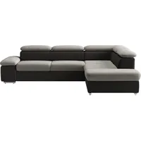 sit&more Ecksofa Valantine L-Form, B: 272 cm, mit Arm- & Kopfteilverstellung, optional mit Bettfunktion grau|schwarz