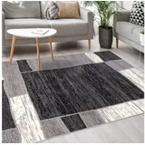 Mazovia Designteppich Modern Teppich Kurzflor Wohnzimmerteppich Robust und pflegeleicht GRAU, 160 x 230 cm, Fußbodenheizung,Allergiker geeignet,Farbecht,Pflegeleicht,Geometrisch grau 160 x 230 cm