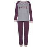 KangaROOS Damen Pyjama bordeaux-grau-meliert