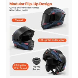 Vevor Klapphelm Doppelvisier L