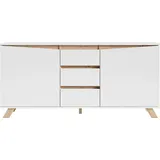 byLIVING Valentin Sideboard 160 x 76 x 38 cm Weiß Holzwerkstoff/Metall