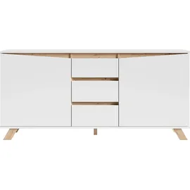 byLIVING Valentin Sideboard 160 x 76 x 38 cm Weiß Holzwerkstoff/Metall