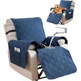 Wendbarer Sesselbezug (23 Zoll), Wasserdicht, Mit Waschbarer Tasche, Möbelschutz Für Kinder Und Haustiere, Marineblau