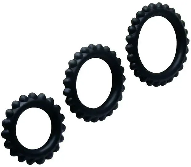 BAILE - TITAN SET 3STK COCKRING SCHWARZ 2.8 + 2.4 + 1.9 CM
