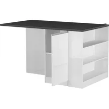 kochstation KS-Sole Kücheninsel 160 cm 2 Türen 4 offene Fächer weiß