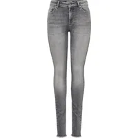 Only Damen, Jeans mit Label-Patch, Mittelgrau Melange, L/30
