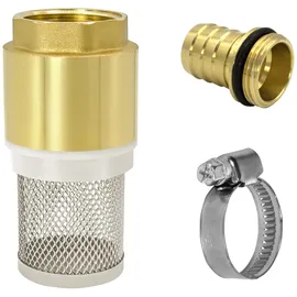 VARIOSAN Saugfilter Set 14184, 1", Messing, Fußventil mit Rückschlagventil, Saug...