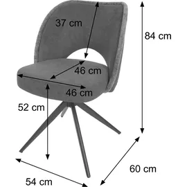 MCW 6er-Set Esszimmerstuhl MCW-N72, Polster-Küchenstuhl, drehbar Auto-Return, Stoff/Textil (420g/m2) Öko-Tex ~ blau