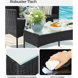 Songmics Gartenlounge-Set 4-tlg. grau/schwarz